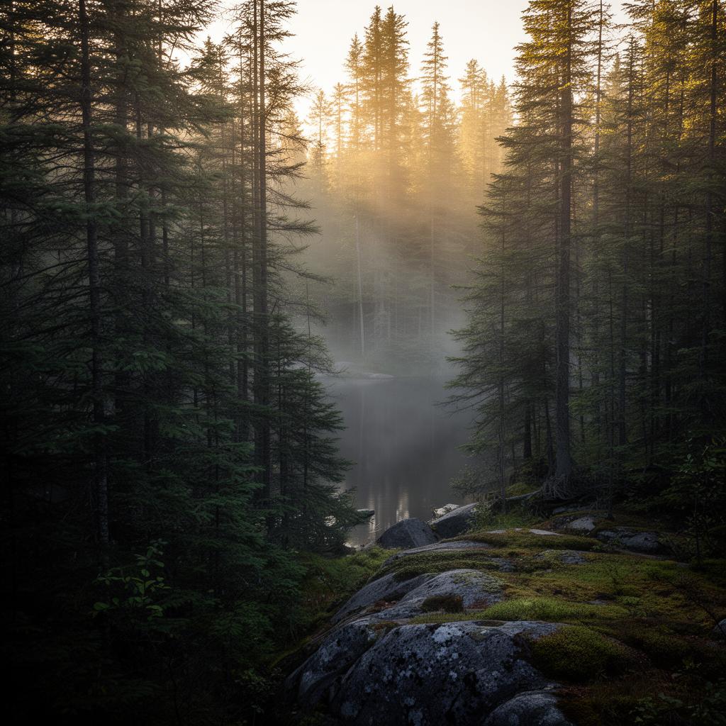 Sous-bois de la forêt d'Orvale, à l'aube